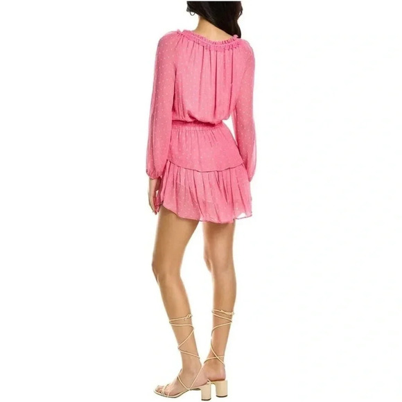 Loveshakfancy pink popover ruffle polka dot mini dress - Picture 4 of 13